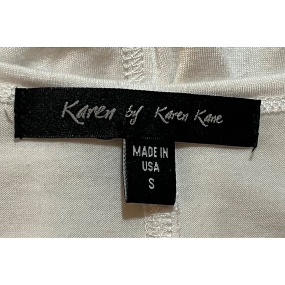 Karen by Karen Kane Cream S Tee – Lightweight Minimalist Botanical Chic - Picture 3 of 9